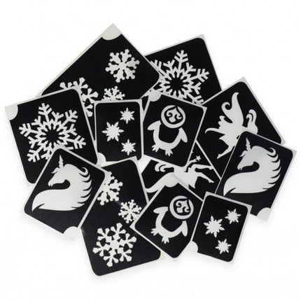 Pochoir de tatouage noir pour filles 12 pièces