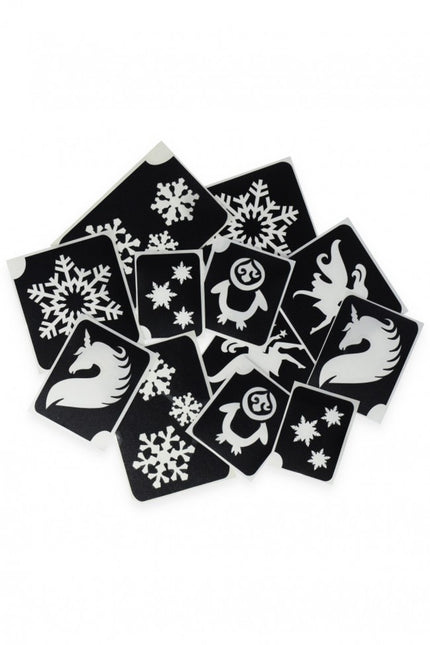 Pochoir de tatouage noir pour filles 12 pièces