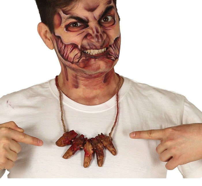 Collier d'Halloween Doigts sanglants
