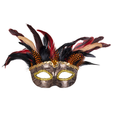 Masque d'Halloween Plumes vaudou