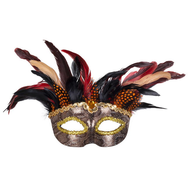 Masque d'Halloween Plumes vaudou