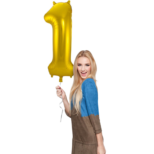 Ballon de baudruche Figure 1 Or Métallique XL 86cm vide