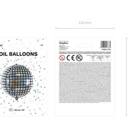 Ballon d'hélium Discoball vide 40cm