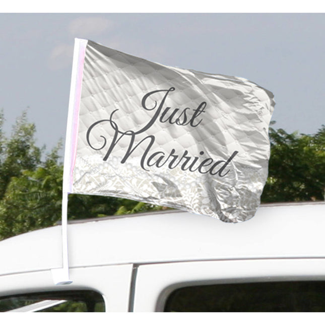 Drapeau de voiture Just Married 2pcs