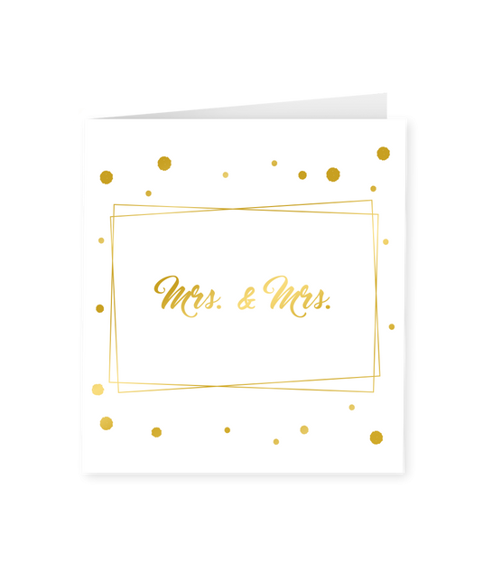 Carte Mrs & Mrs Gold White 15cm