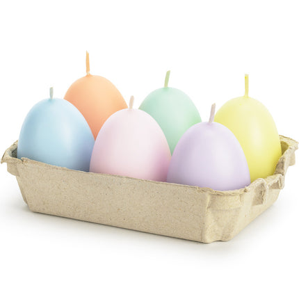 Bougies Œufs de Pâques 7cm 6pcs