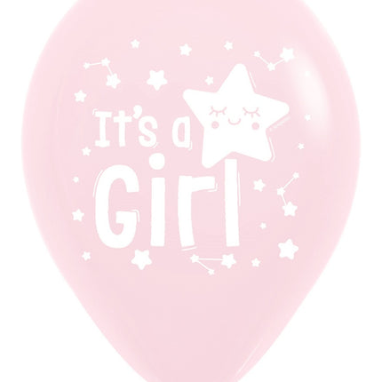 Ballons It's a Girl Star Pastel Matte Pink 30cm 25pcs