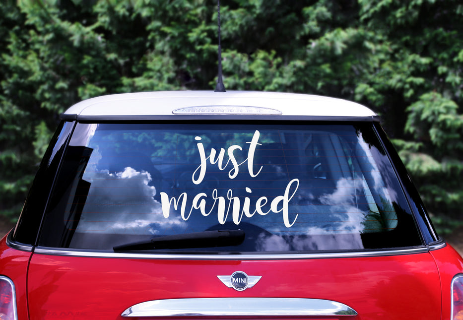 Autocollant pour voiture de mariage Just Married 45cm
