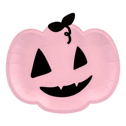 Assiettes Halloween Citrouille Rose 25cm 6pcs