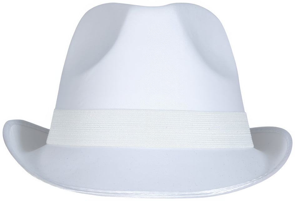Chapeau de gangster blanc avec bande