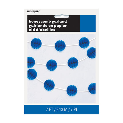 Guirlande nid d'abeille bleue 2.2m