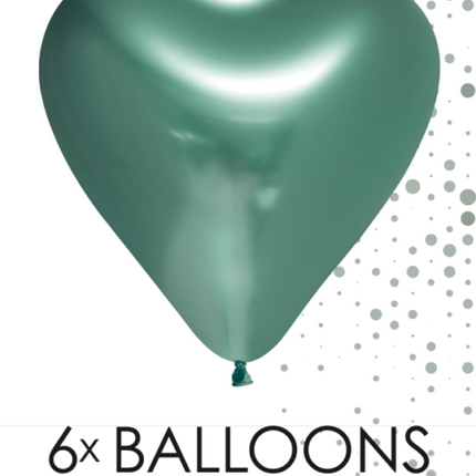 Ballons en forme de coeur Vert 30cm 6pcs