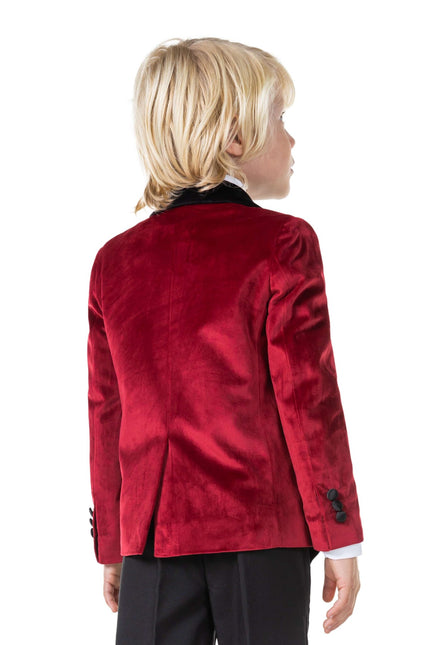 Blazer en velours rouge bordeaux Garçon <tc>OppoSuits</tc>