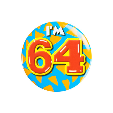Je suis 64 Bouton 64 ans 5.5cm