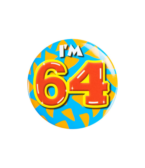 Je suis 64 Bouton 64 ans 5.5cm