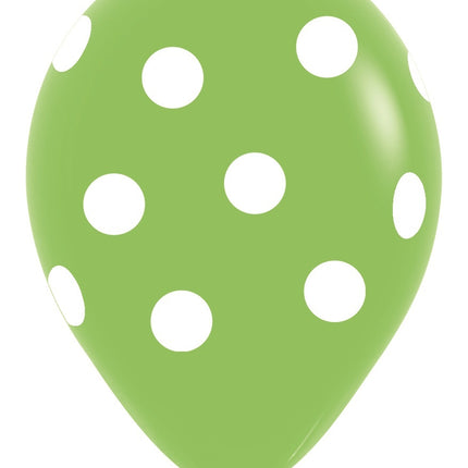 Ballons de baudruche Mélange de pois blancs 30cm 25pcs