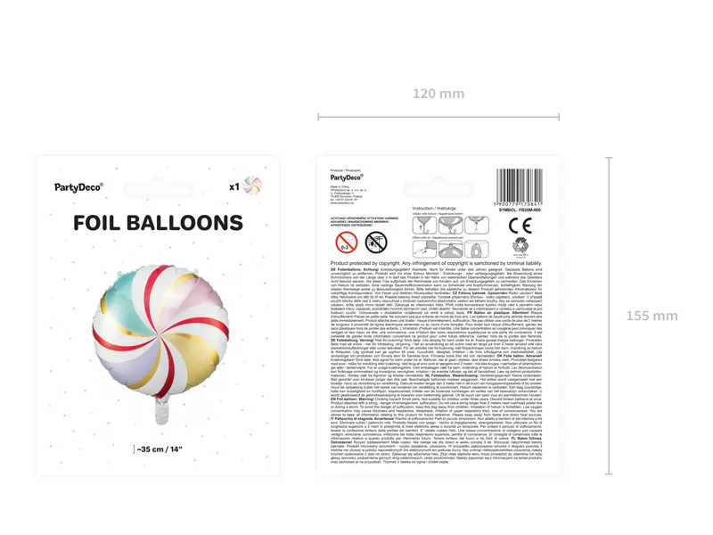 Ballon à l'hélium couleur bonbon vide 35cm