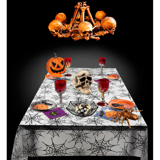 Nappe d'Halloween toile d'araignée 2.75m