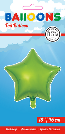 Ballon à l'hélium étoile vert vide 45cm