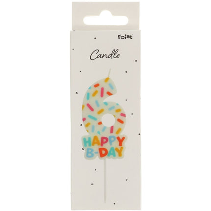 Bougie de joyeux anniversaire 6 ans 7cm