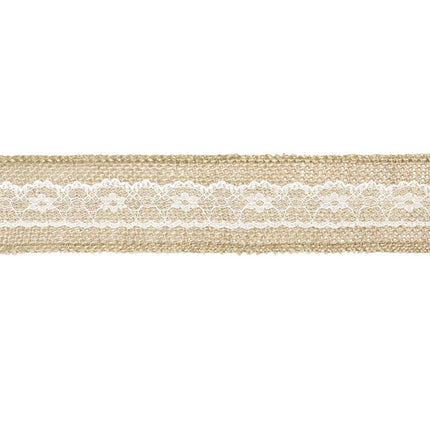 Ruban de jute dentelle blanc 5cm 5m