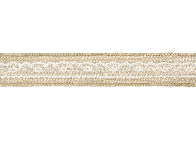 Ruban de jute dentelle blanc 5cm 5m