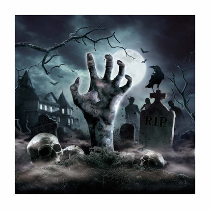 Serviettes de table pour le cimetière d'Halloween 33cm 12pcs