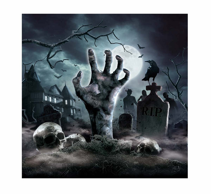 Serviettes de table pour le cimetière d'Halloween 33cm 12pcs