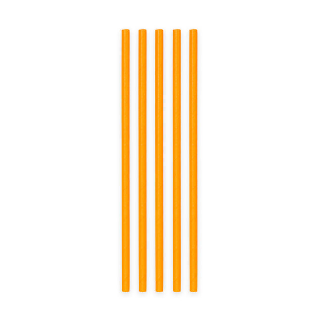 Pailles orange en carton 20pcs