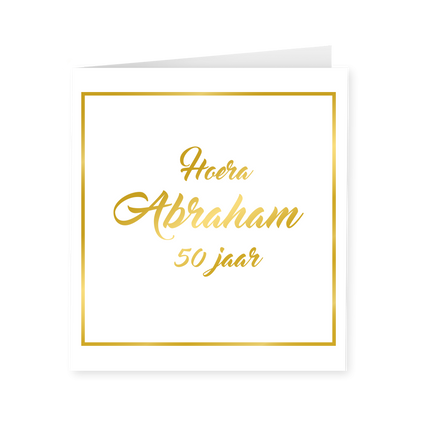 Carte Abraham 50 ans Or Blanc 15cm