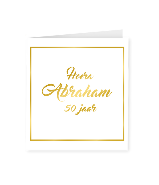 Carte Abraham 50 ans Or Blanc 15cm