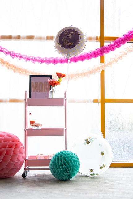 Ballon Confetti Bleu Or 61cm