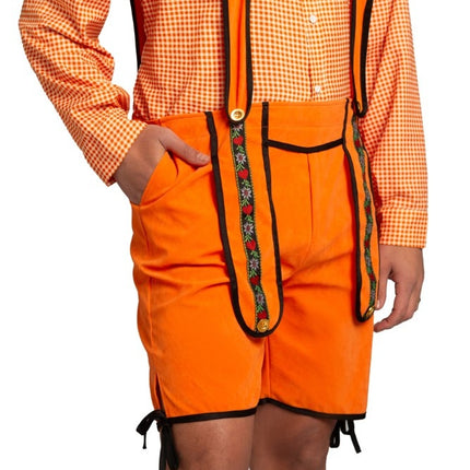 Short Johann pour homme Orange Lederhosen