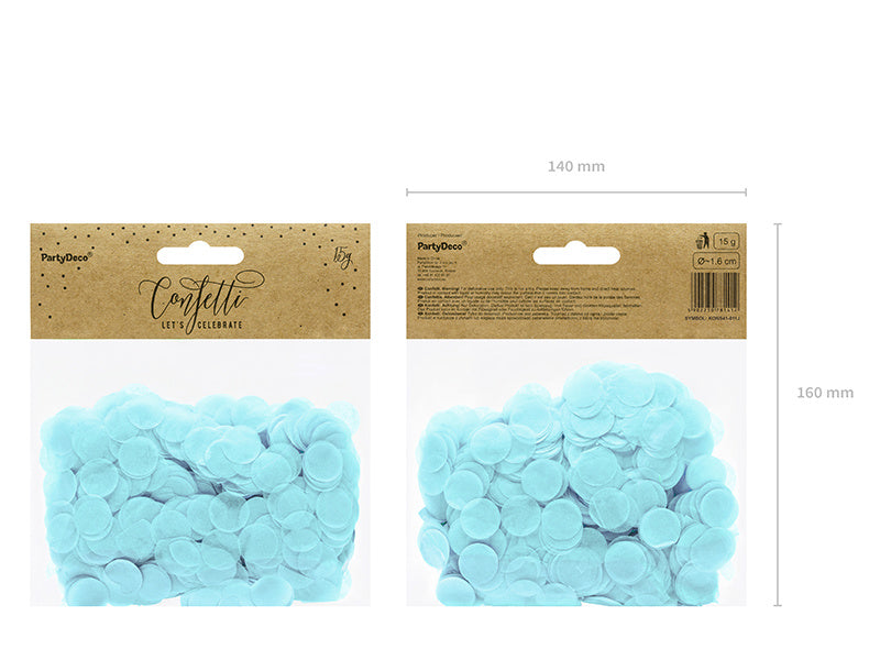 Ronds de confettis bleu clair