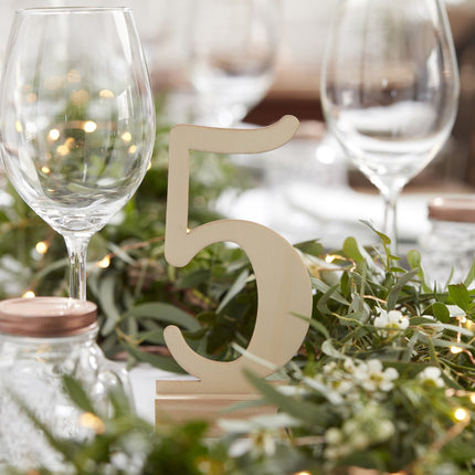 Numéros de table en bois 15cm 12pcs
