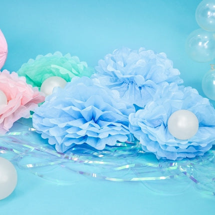 Pompon bleu clair 25cm