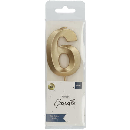 Bougie dorée 6 ans 5cm