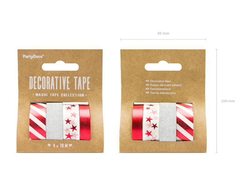 Ruban adhésif Washi Tape Noël 10m 4pcs