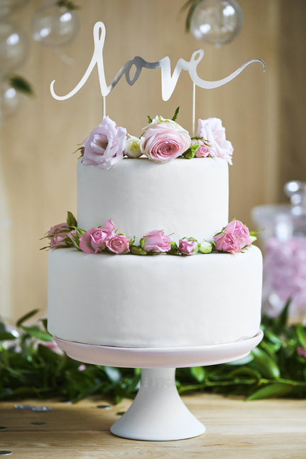 Décor de gâteau Love Silver 17cm