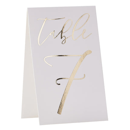 Numéros de table dorés 18cm 12pcs