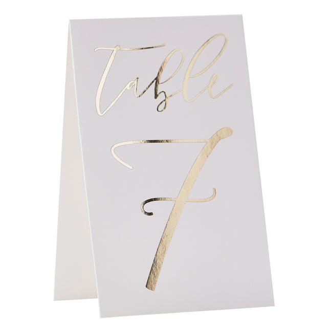 Numéros de table dorés 18cm 12pcs