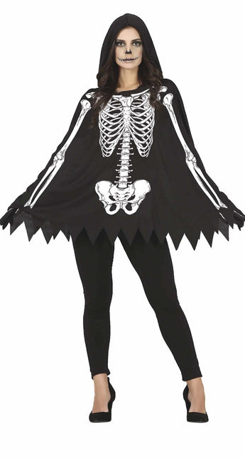 Poncho d'Halloween Squelette Dames