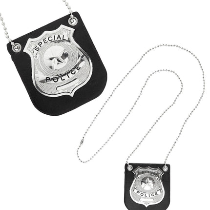 Collier de police en argent noir