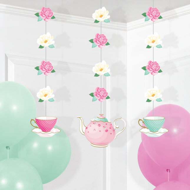Décoration suspendue Fleurs 1.02m 3pcs