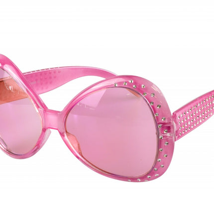 Lunettes roses pierres pailletées