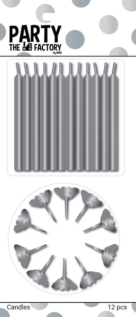 Bougeoir argenté 6cm 12pcs