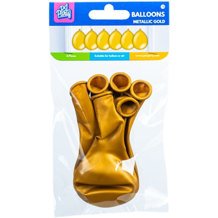 Ballons de baudruche dorés métalliques 30cm 6pcs