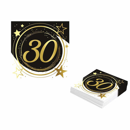 Serviettes 30 ans 33cm 12sr