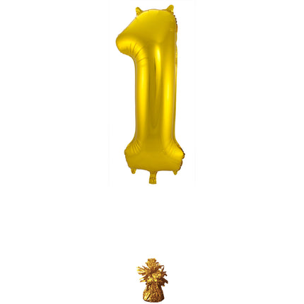 Ballon de baudruche Figure 1 Or Métallique XL 86cm vide