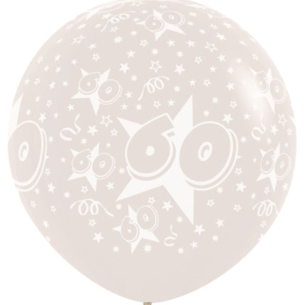 Ballons de baudruche numéro 60 transparents 91cm 2pcs
